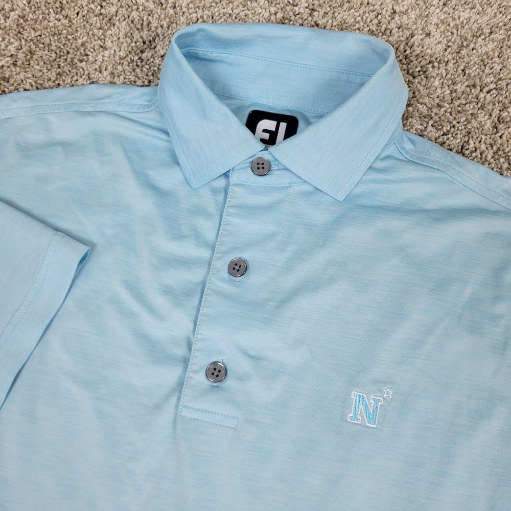 FootJoy Navy Mens Small Solid Blue Performance Stretch Golf Polo Short Sleeve